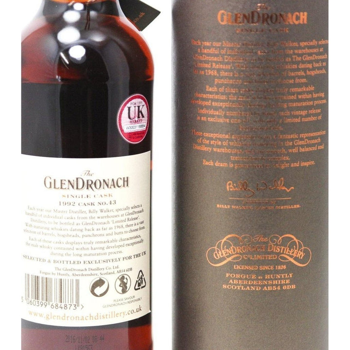 Glendronach 1992 Single Cask - 24 Year Old Single Malt Scotch Whisky - The Really Good Whisky Company