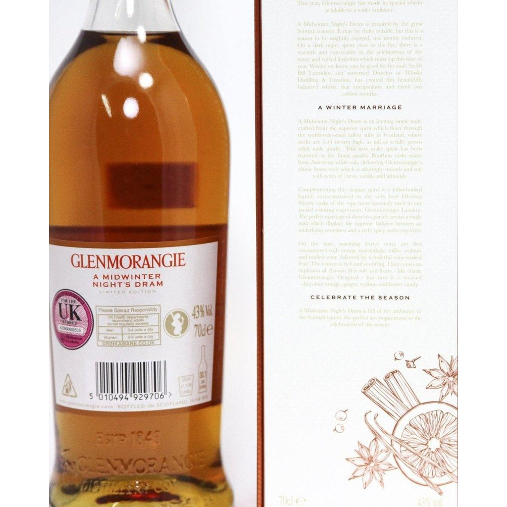 Glenmorangie A Midwinter Night's Dram limited  Edition Whisky - The Really Good Whisky Company