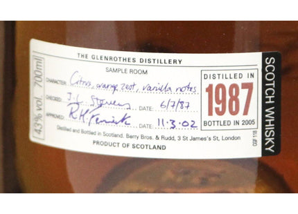 Glenrothes 1987-2005 Single Malt Scotch Whisky - 70cl 43% - The Really Good Whisky Company