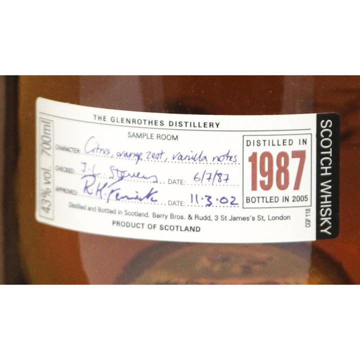 Glenrothes 1987-2005 Single Malt Scotch Whisky - 70cl 43% - The Really Good Whisky Company