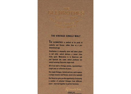 Glenrothes Vintage Second Edition 1988 -2016 - The Really Good Whisky Company