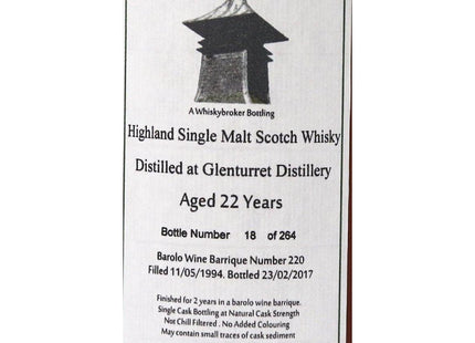 Glenturret 22 Year Old Whisky Broker BaroloåÊ1994 - The Really Good Whisky Company