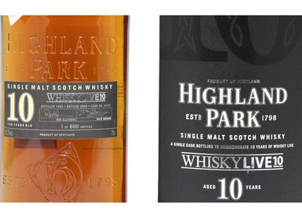 Highland Park Whisky Live London & Tokyo - 10 Year Old Scotch Whisky - 70cl 59.3% - The Really Good Whisky Company
