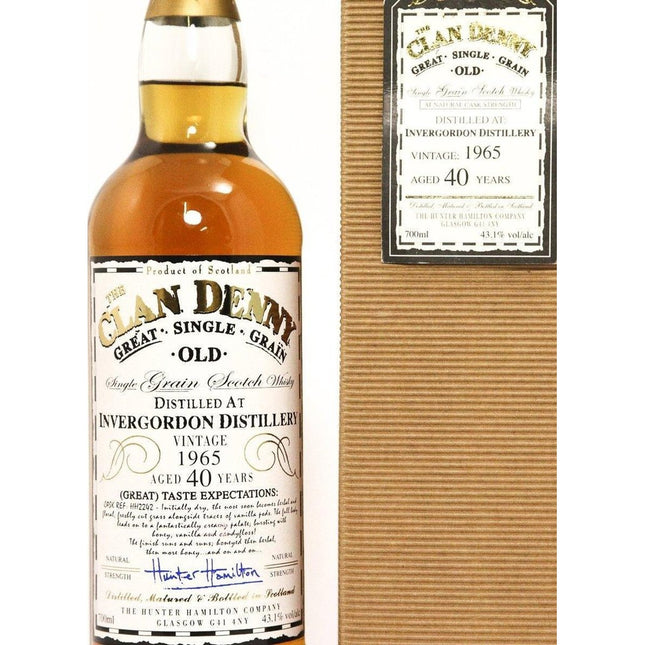 Invergordon 1965 40 Year Old Clan Denny Single Grain Scotch Whisky - The Really Good Whisky Company