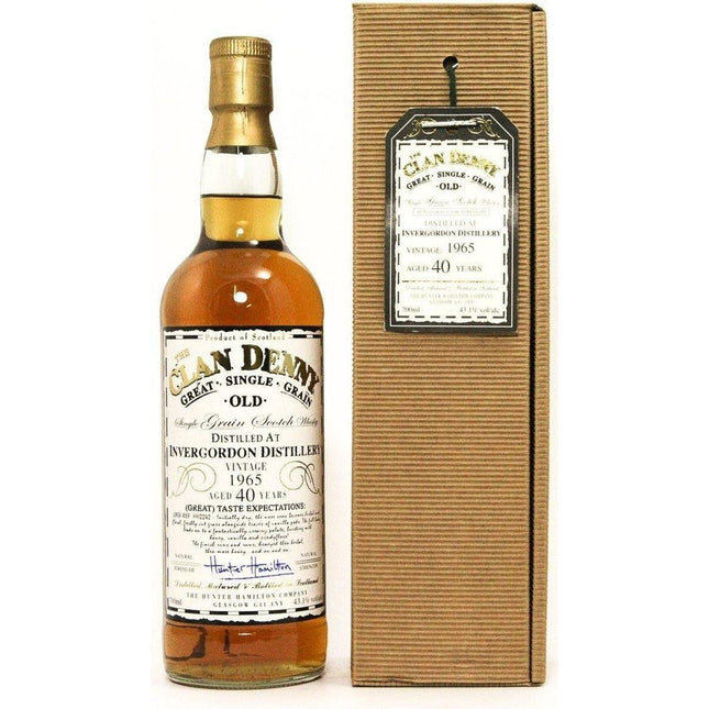 Invergordon 1965 40 Year Old Clan Denny Single Grain Scotch Whisky - The Really Good Whisky Company