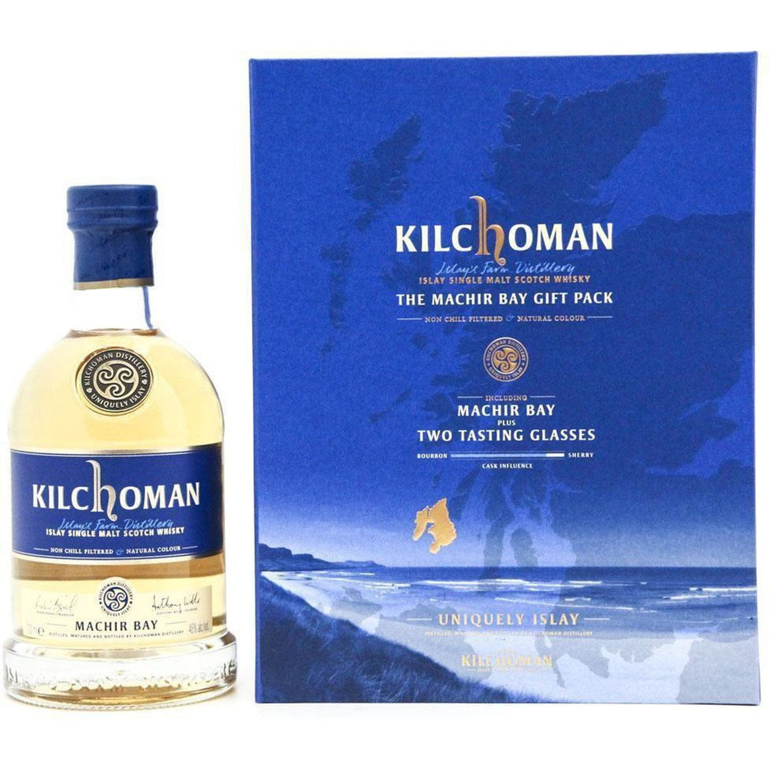 Kilchoman Machir Bay Gift Pack with 2x Glasses - 70cl 46% - The Really Good Whisky Company