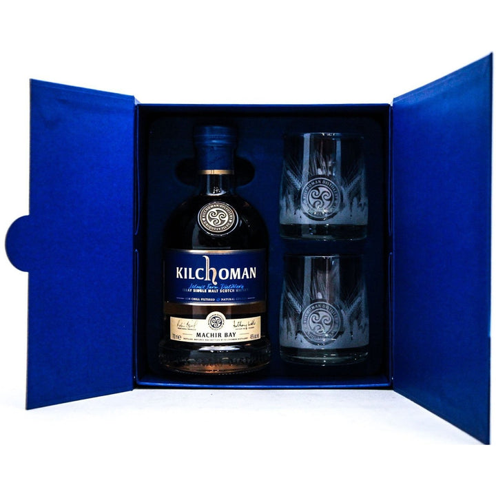 Kilchoman Machir Bay Single Malt with Tumbler Glasses - 70cl 46%