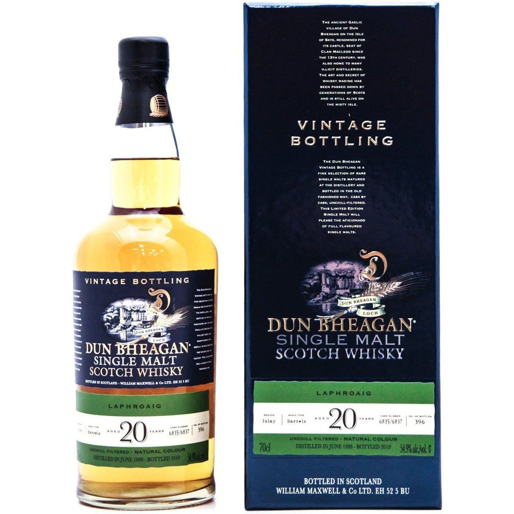 Laphroaig 20 Year Old 1998 (casks 6835 & 6837) Dun Bheagan (Ian Macleod) - 70cl 54.9%