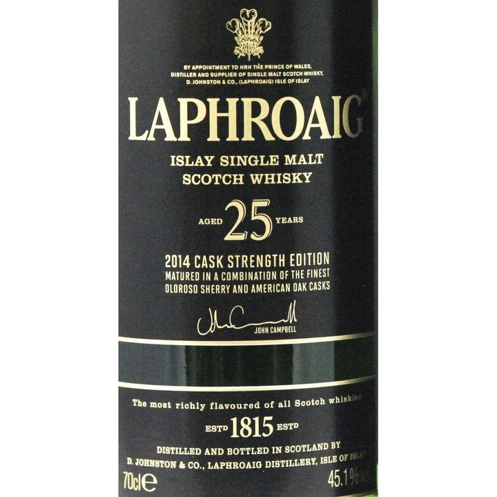 Laphroaig 25 Year Old 2014 Edition Scotch Whisky - The Really Good Whisky Company