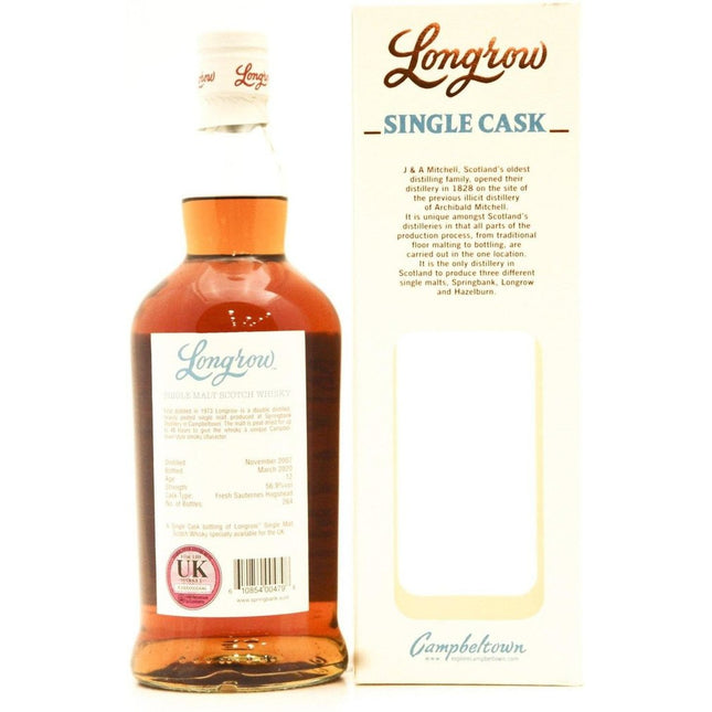 Longrow 12 Single Cask - 70cl 56.9% - The Really Good Whisky Company