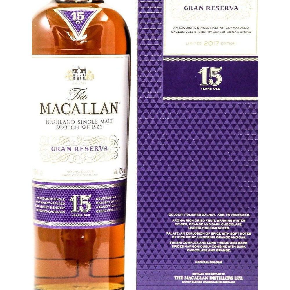 Macallan 15 Year Old Gran Reserva Single Malt Whisky - 70cl 43% - The Really Good Whisky Company