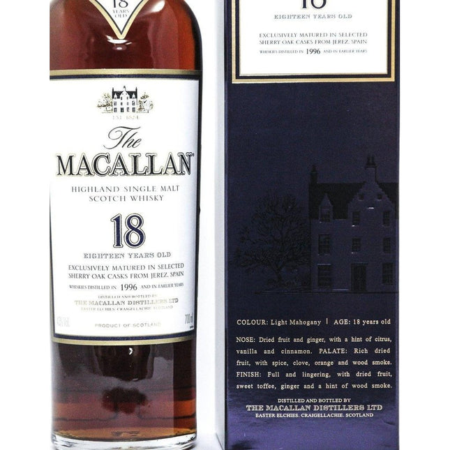 Macallan 18 Year Old  1996 Whisky - 70cl 43% - The Really Good Whisky Company