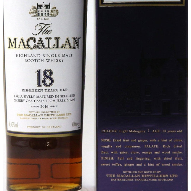 Macallan 18 year old 2016 Annual Release Whisky - The Really Good Whisky Company