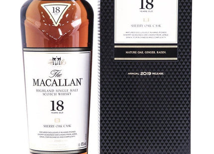 Macallan 18 Year Old Sherry Oak Whisky 2019 - 70cl 43% - The Really Good Whisky Company