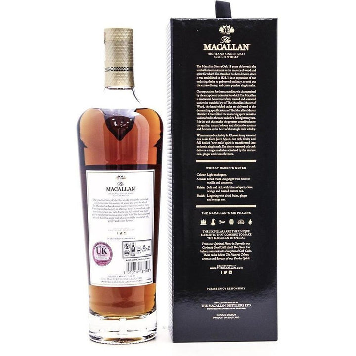 Macallan 18 Year Old Sherry Oak Whisky 2019 - 70cl 43% - The Really Good Whisky Company