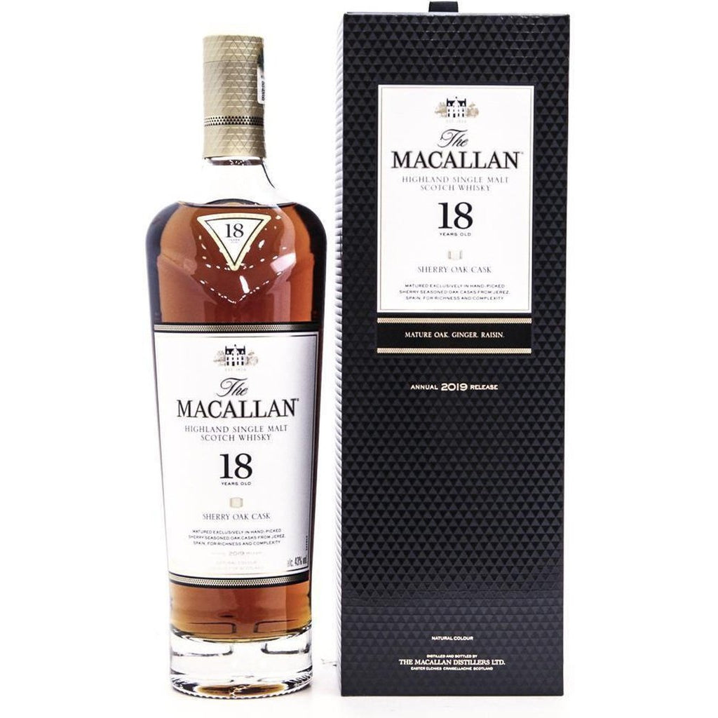 Macallan 18 Year Old Sherry Oak Whisky 2019 - 70cl 43% - The Really Good Whisky Company