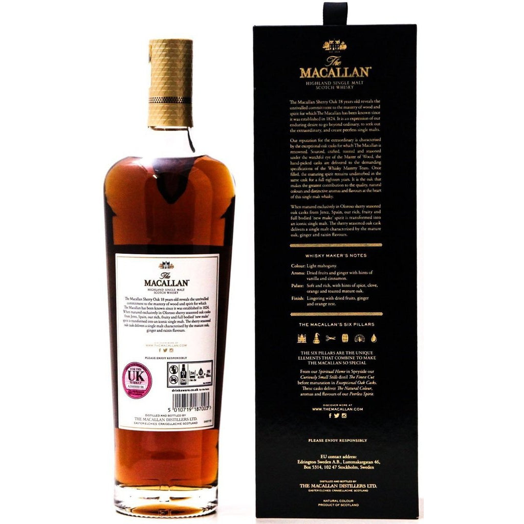 Macallan 18 Year Old Sherry Oak Whisky 2020  - 70cl 43%