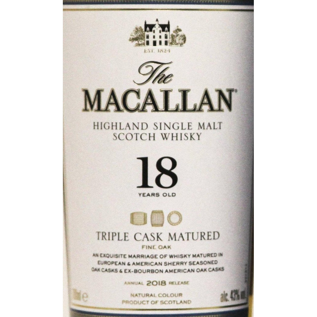 Macallan 18 year old triple cask 2018 release Whisky - The Really Good Whisky Company