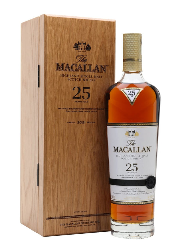 Macallan 25 Year Old Sherry Oak 2021 Release Single Malt Scotch Whisky - 70cl 43%