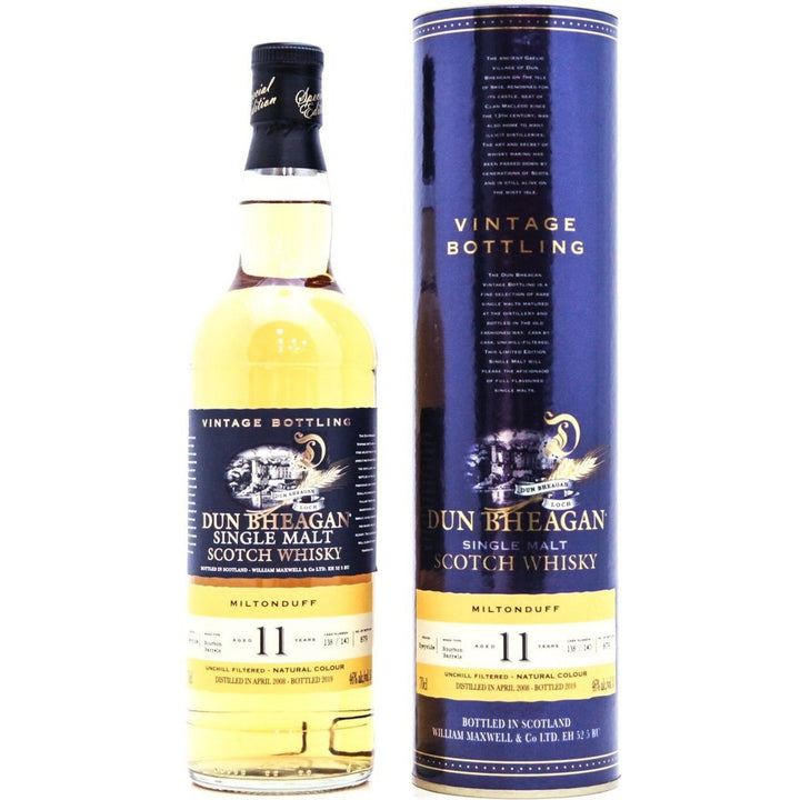 Miltonduff 11 Year Old 2008 (casks 138 & 140) Dun Bheagan (Ian Macleod) - 70cl 46%