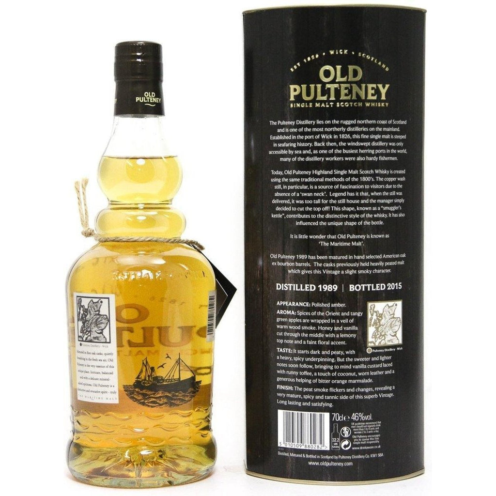 Old Pulteney 1989 Vintage Lightly Peated - 26 Year Old - 70cl 46% - The Really Good Whisky Company