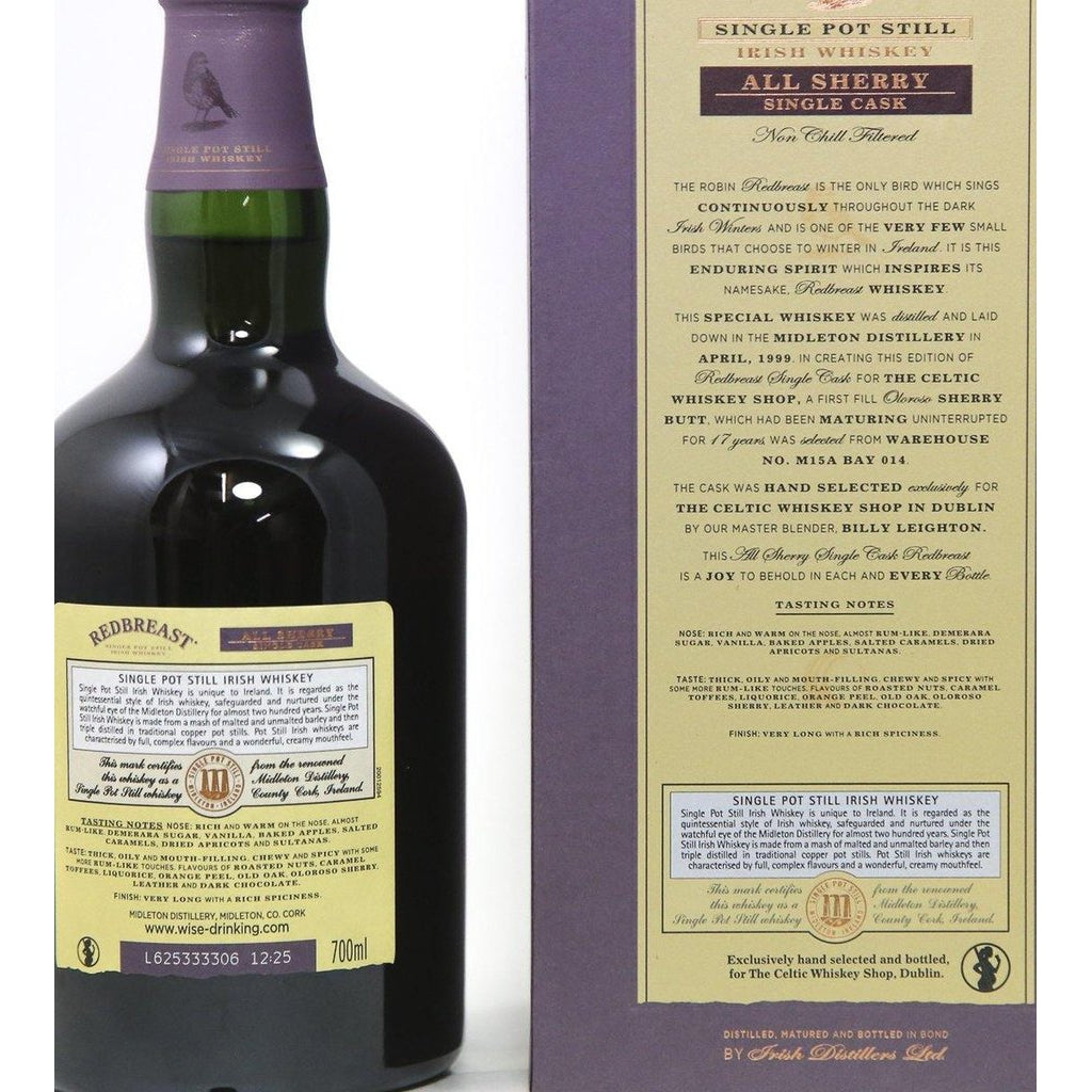 Red Breast 1999 Single Pot Still All Sherry - Celtic Whiskey Version - The Really Good Whisky Company