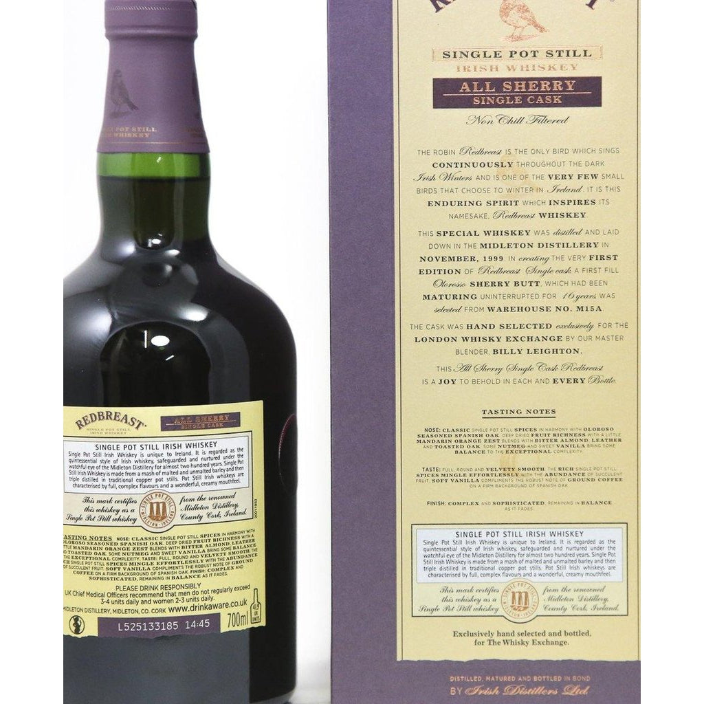 Redbreast 1999 Single Pot Still All Sherry - Whisky Exchange Version - 70cl 59.9% - The Really Good Whisky Company