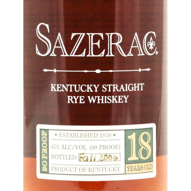 Sazerac 18 Year Old Rye Whiskey - Fall 2006 - The Really Good Whisky Company