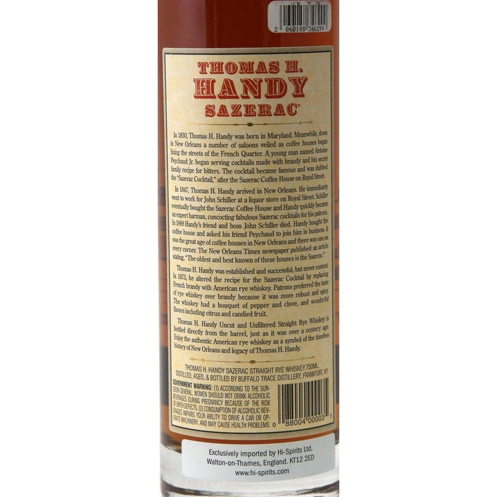 Sazerac Thomas Handy 2016 release - 63.1% ABV Whisky - The Really Good Whisky Company