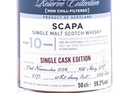 Scapa 2006 Reserve Collection 10 Year Old Single Cask Edition - 50cl 59.2% - The Really Good Whisky Company