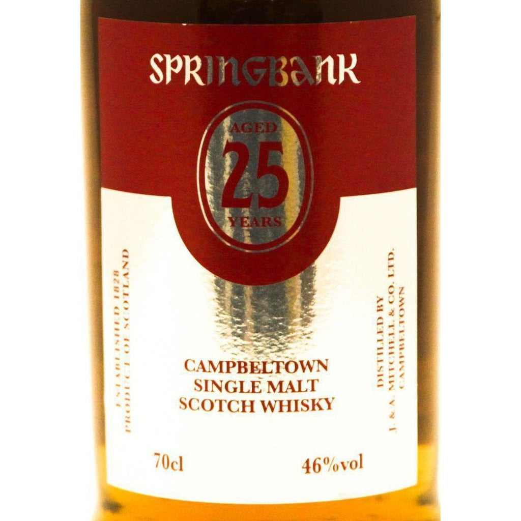 Springbank 25 Year Old Single Malt Whisky 2020 Bottling - 70cl 46% - The Really Good Whisky Company