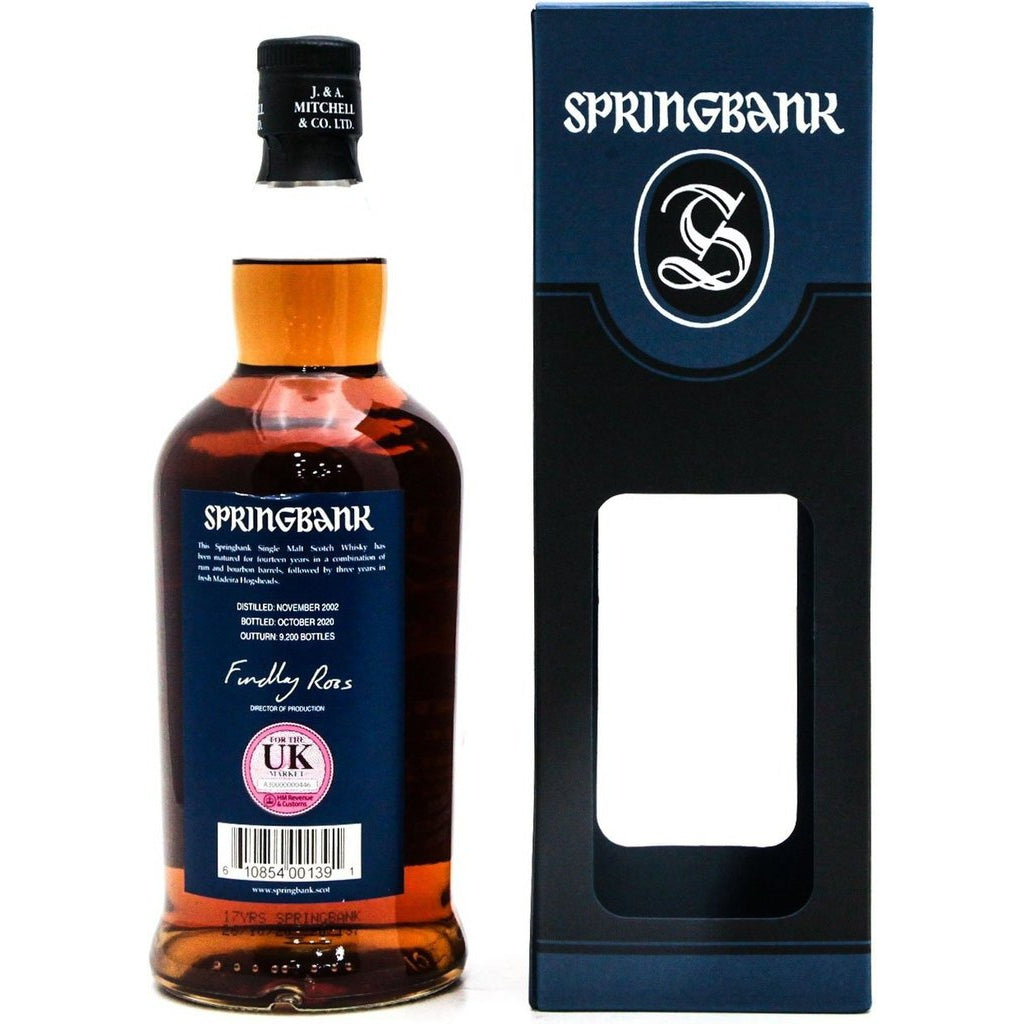 Springbank Madeira Cask Single Malt 17 Year Old - 70cl 47.8%