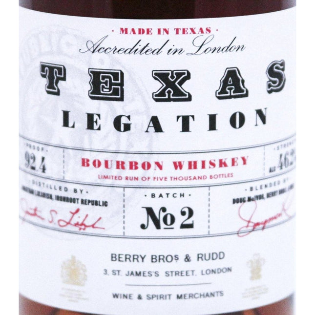 Texas Legation Batch 2 Bourbon Whiskey - The Really Good Whisky Company