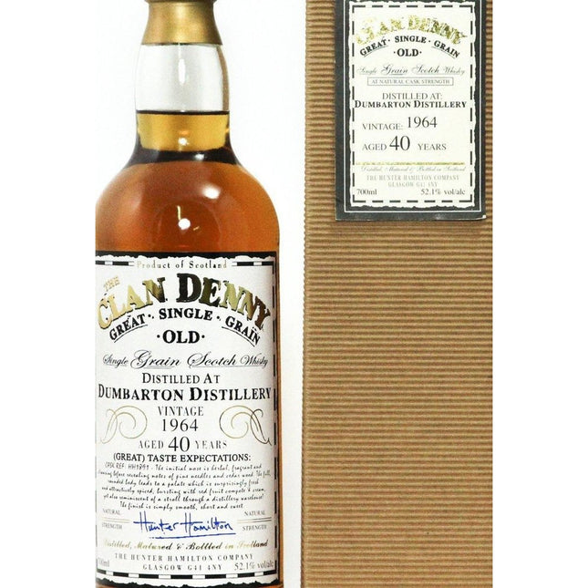The Clan Denny, Dumbarton 40 Year Old Single Grain Whisky, 1964 - The Really Good Whisky Company