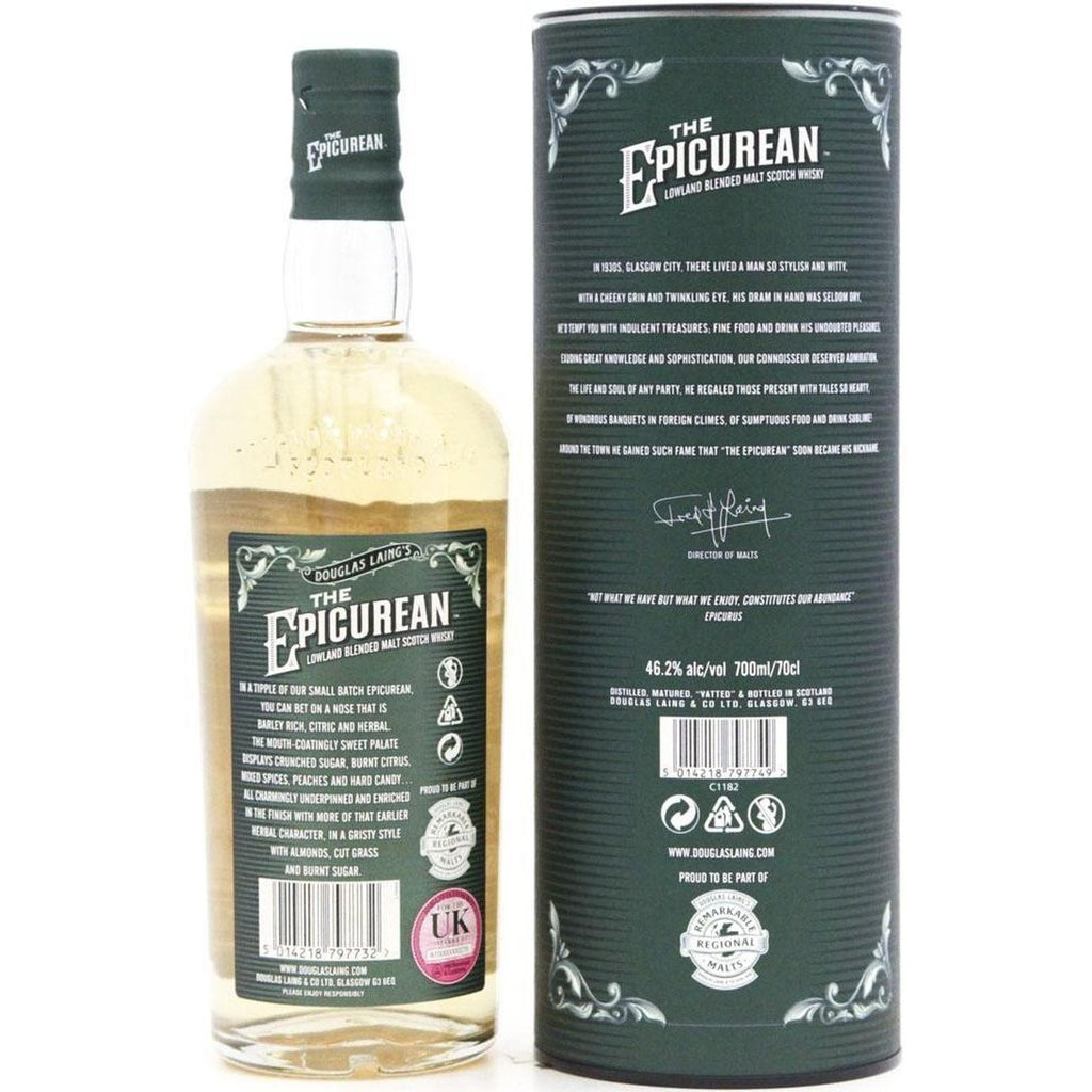 The Epicurean Lowland Blended Malt Douglas Laing - 70cl 46.2% - The Really Good Whisky Company