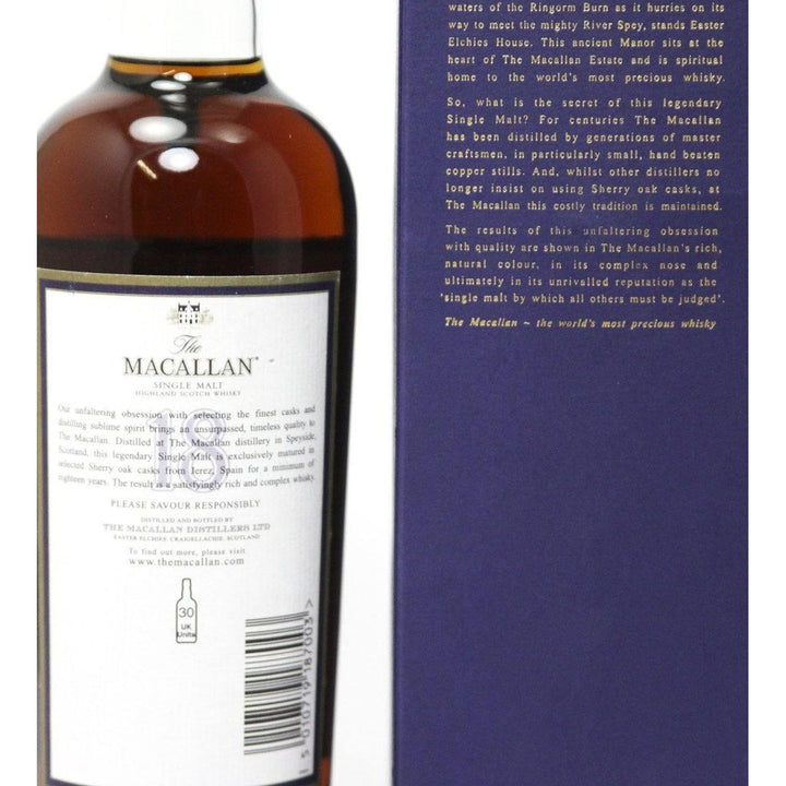 The Macallan 18 Year Old 1988 and Earlier Single Malt Whisky - The Really Good Whisky Company