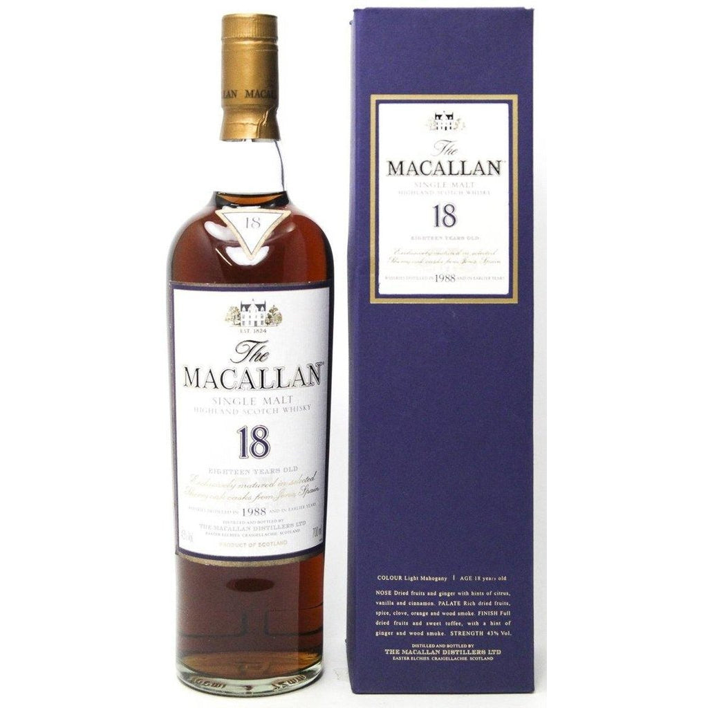 The Macallan 18 Year Old 1988 and Earlier Single Malt Whisky - The Really Good Whisky Company