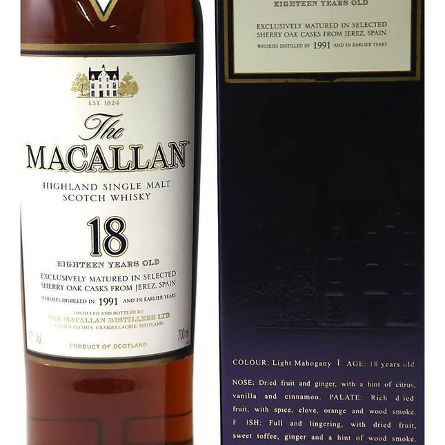 The Macallan 18 Year Old 1991 Single Malt Scotch Whisky - The Really Good Whisky Company