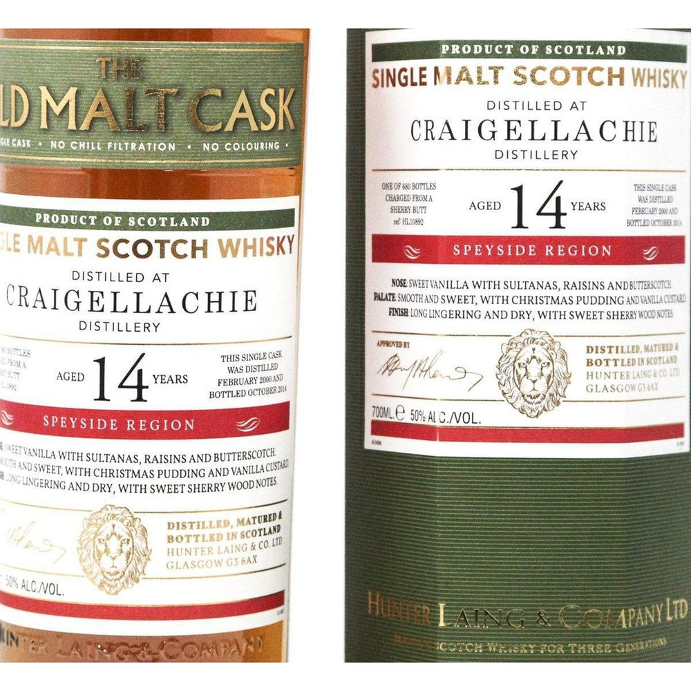 The Old Malt Cask Craigellachie 2000 14 Year Old 2014 Scotch Whisky - The Really Good Whisky Company