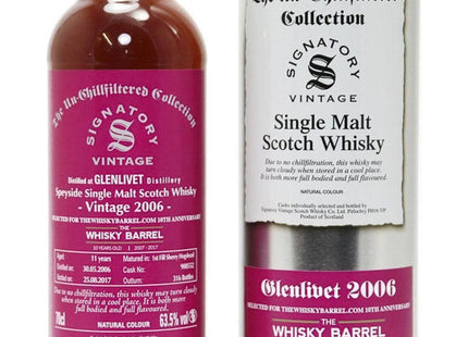 The Unfiltered Collection Signatory Glenlivet 2006 63.3% - EC128887 - The Really Good Whisky Company