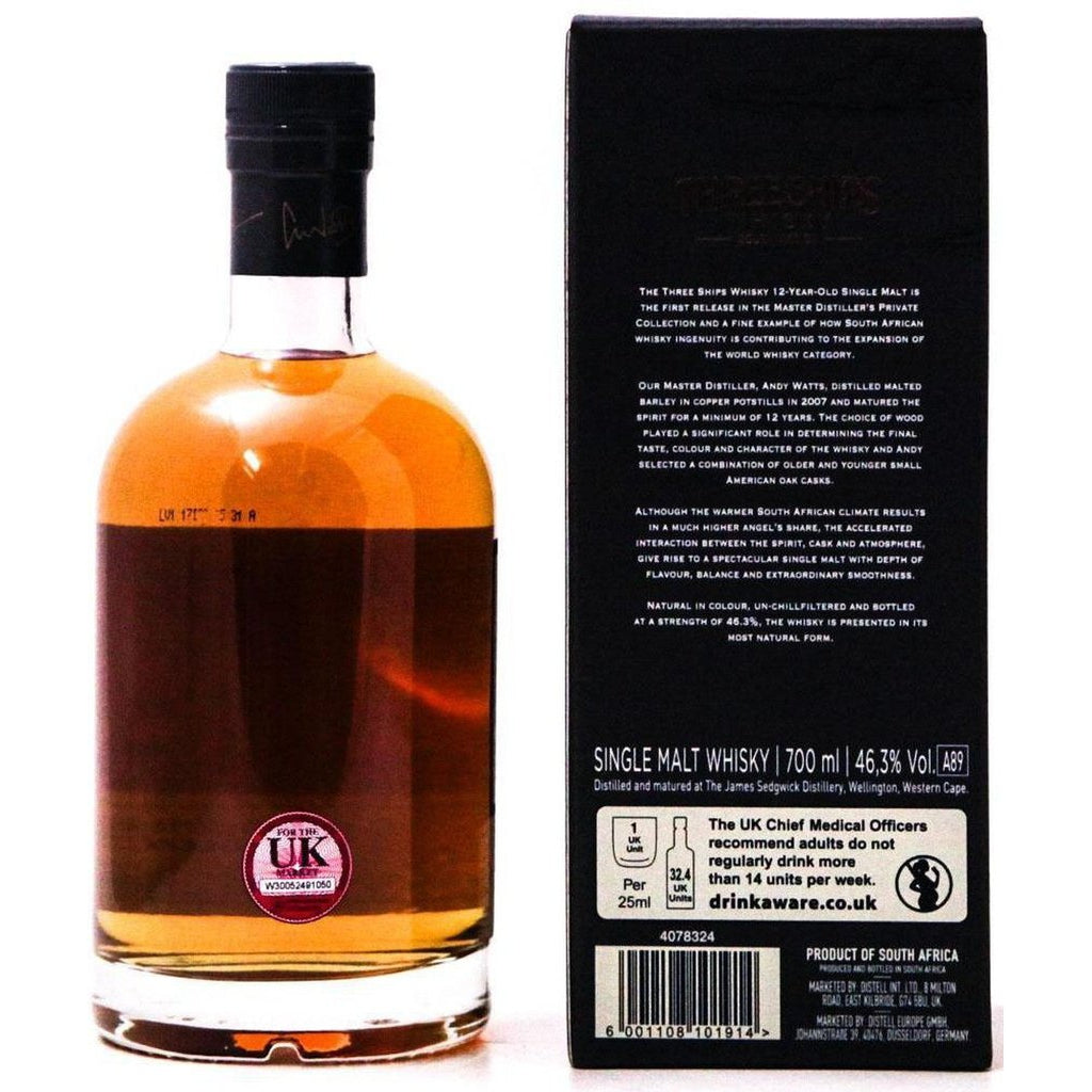 Three Ships 12 Year Old Single Malt Whisky - 70cl 46.3%