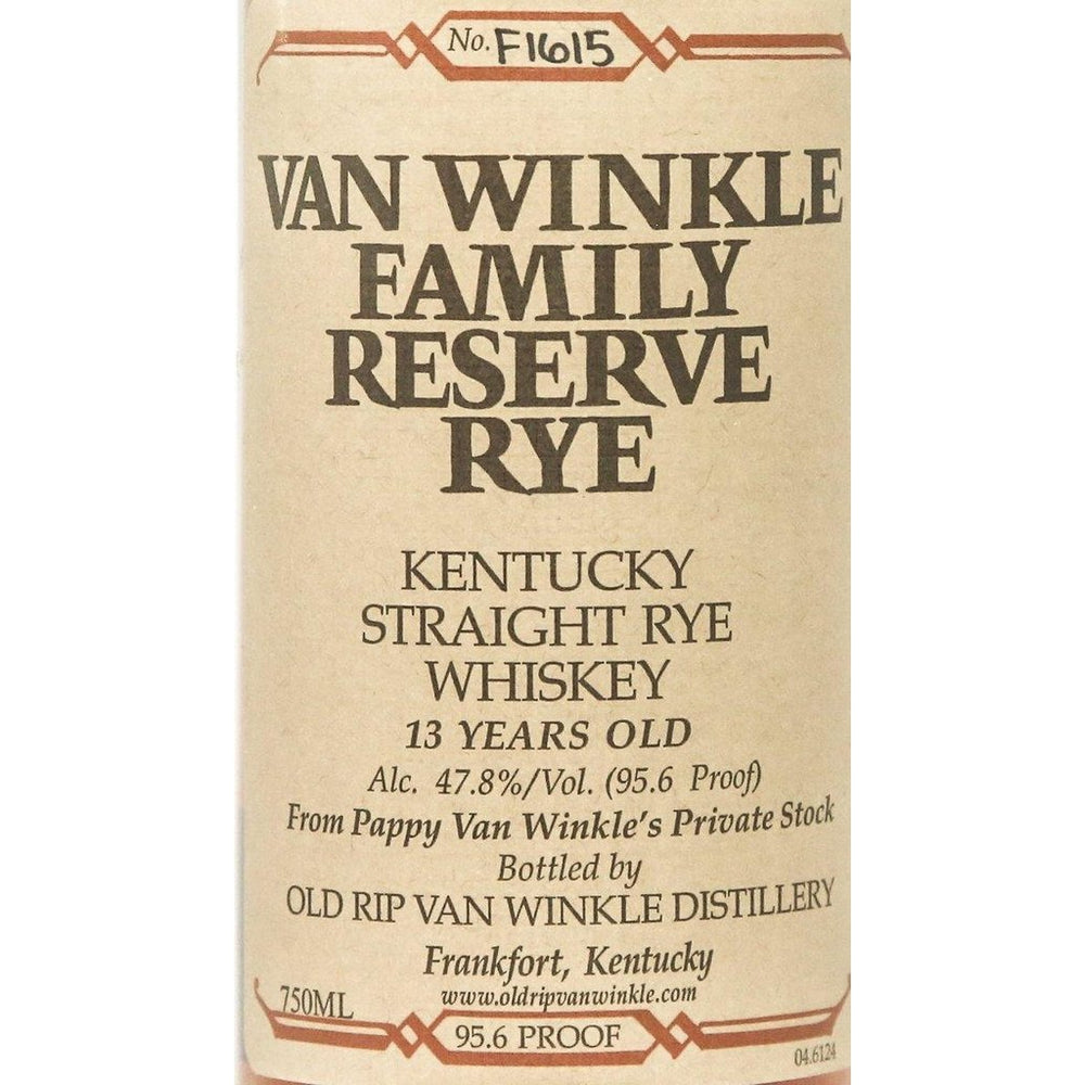 Van Winkle 13 Year Old Family Reserve Rye 2015 Release Whiskey - The Really Good Whisky Company