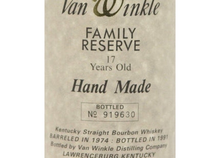 Van Winkle 1974 Family Reserve -  17 Year Old  Bourbon Whisky - The Really Good Whisky Company