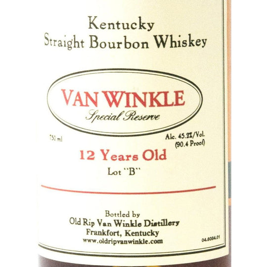 Van Winkle Special Reserve  "Lot B" 12 Year Old Bourbon Whiskey