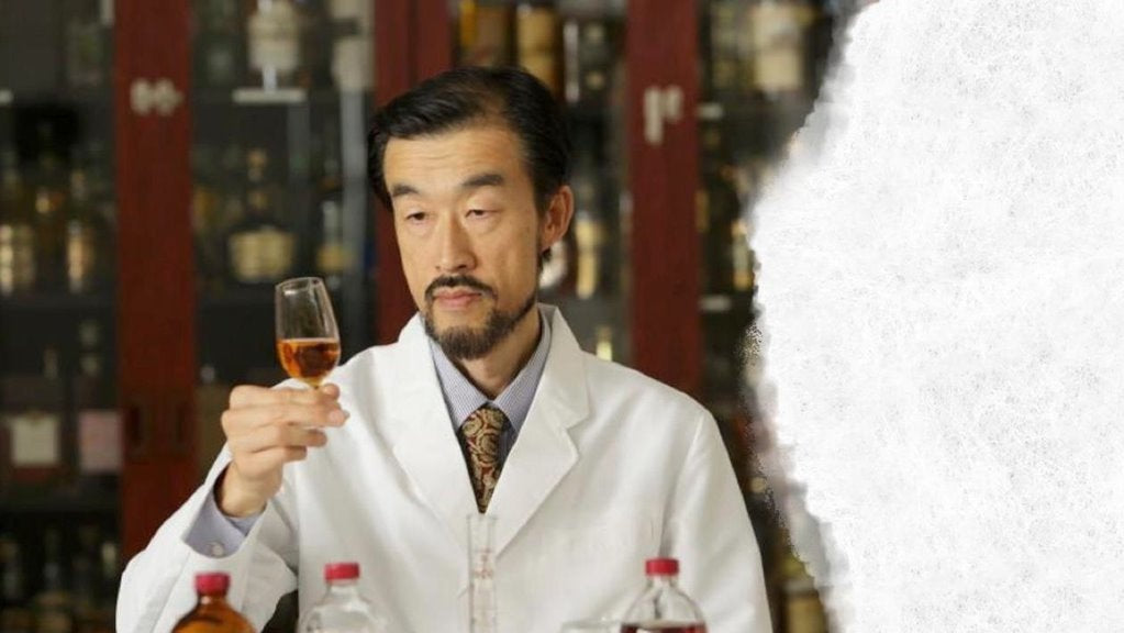 Fuji Master Blender Jota Tanaka tasting whisky in the distillery laboratory
